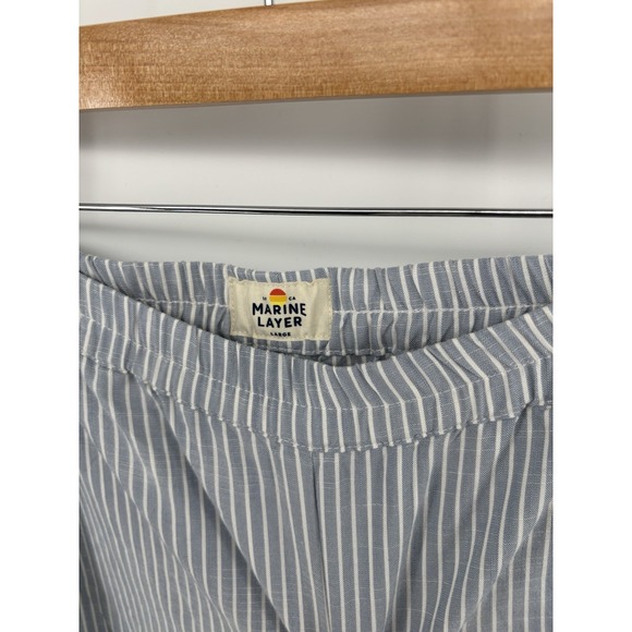 Marine Layer Women Pants L Striped Tencel Pull On Pockets Stretch Momcore Lounge - Picture 4 of 10